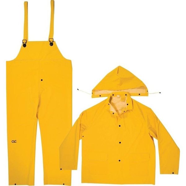 Clc Work Gear Rain Suit, M, PVC, Yellow, Detachable Collar R101M